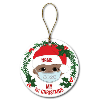 My First Christmas Medium Skin Tone Baby Personalized Ornament