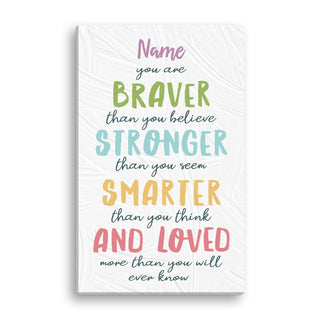 Girl's Loved More Than You Will Ever Know Personalized 10x16 Canvas