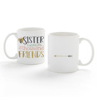 A Sister Is Worth A Thousand Friends Personalized White Coffee Mug - 11 oz.