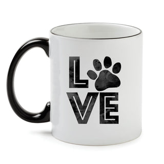 Love My Pooch White Coffee Mug with Black Rim and Handle-11oz