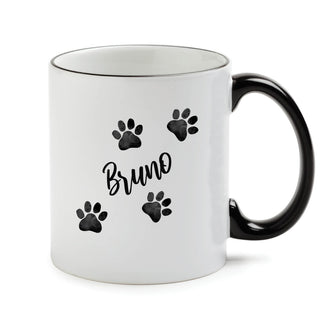 Love My Pooch White Coffee Mug with Black Rim and Handle-11oz