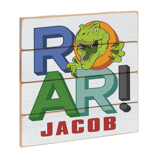 ROAR! Personalized White Wood Shiplap Art