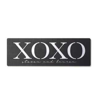 XOXO Personalized Black Wood Art Plaque