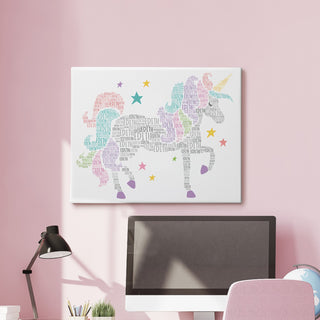 My Name Pastel Unicorn Personalized 16x20 Canvas