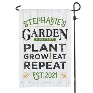 Plant, Grow, Eat, Repeat Personalized Garden Flag