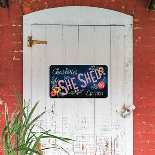 She Shed Personalized Metal Sign 