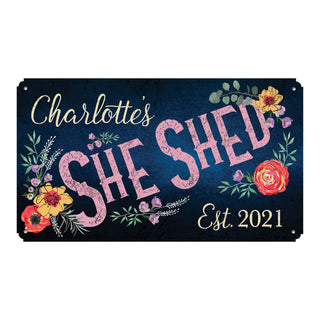 She Shed Personalized Metal Sign