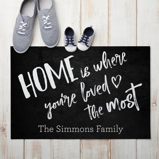 Where You're Loved The Most Personalized Standard Doormat