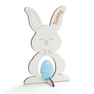 DIY Boy Bunny Personalized White Wood Egg Holder