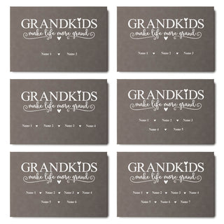 Grandkids Make Life More Grand Personalized 12x18 Gray Leatherette Canvas