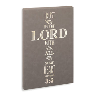 Trust In The Lord 12x18 Gray Leatherette Canvas