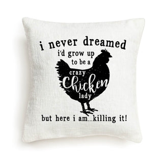 Crazy Chicken Lady 8x8 Gift Pillow