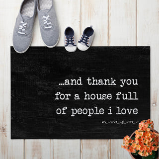 A House full of People I Love Doormat - 18x27 Inch, 1/4" Thick