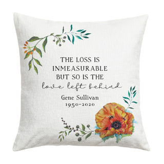 Love Left Behind Personalized Memorial 17" Throw Pillow