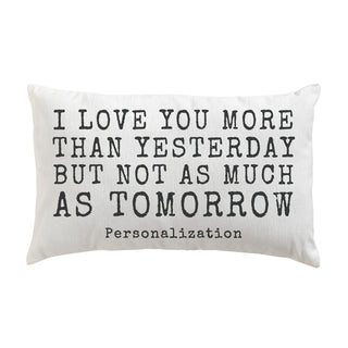 I Love You More Personalized Lumbar Throw Pillow