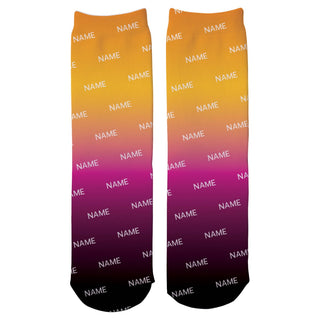 Pink And Orange I'm Not Sleeping Personalized Adult Crew Socks