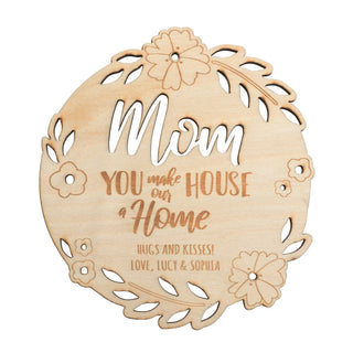 Mom You Make Our House A Home Personalized 8" Wood Trivet