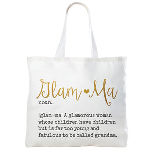 Glamma Definition White Tote Bag