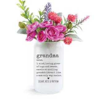 Grandma Definition Personalized Frosted Glass Flower Vase