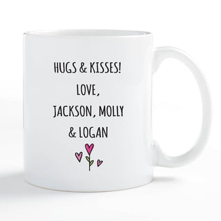 Wish You Lived Next Door Hearts Personalized White Coffee Mug - 11 oz.