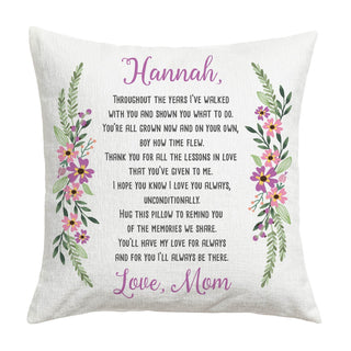 I'll Always Be There Daughter Personalized 17" Throw Pillow