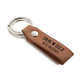 Names And Heart Camel Leatherette Key Ring