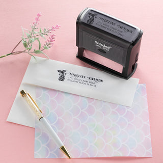 Mermaid Tail Rectangular Self-Inking Address Stamp