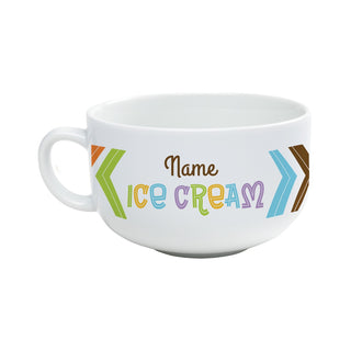 Retro Script Personalized Ice Cream Bowl With Handle