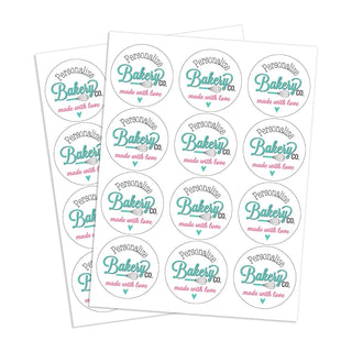 Bakery Co. Personalized Round Stickers - Set of 48