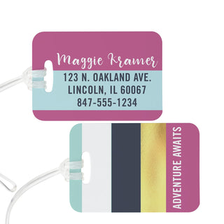 Colorful Stripes Personalized Luggage Tag