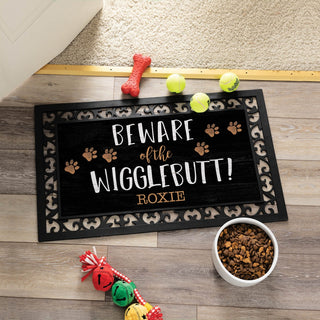 Beware of the Wigglebutt! Insert and Ornate Rubber Doormat Frame