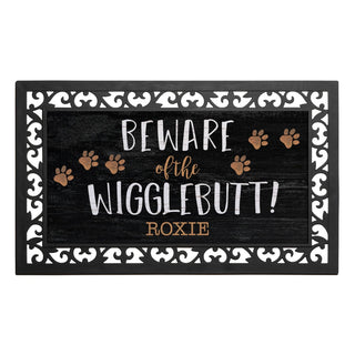 Beware of the Wigglebutt! Insert and Ornate Rubber Doormat Frame