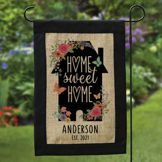 Home Sweet Home Personalized Burlap Garden Flag