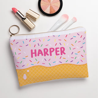 Ice Cream Cone Personalized Zipper Pouch