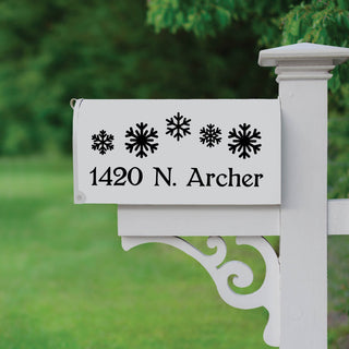 Snowflakes Personalized Black Mailbox Decal