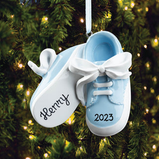 Baby Boy Shoes Personalized Ornament