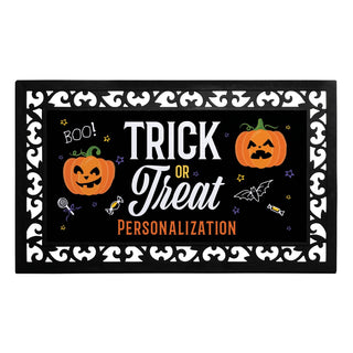 Trick or Treat Personalized Insert and Ornate Rubber Doormat Frame