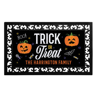 Trick or Treat Personalized Insert and Ornate Rubber Doormat Frame