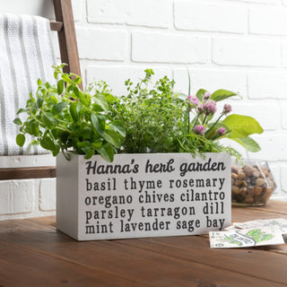 My Herb Garden White Wood Storage Box