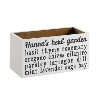 My Herb Garden White Wood Storage Box