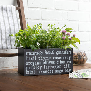 My Herb Garden Black Wood Storage Box