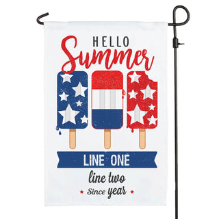 Hello Summer Ice Pops Personalized Garden Flag