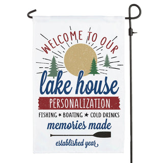 Welcome To Our Lake House Personalized Garden Flag