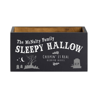 Sleepy Hallow Personalized Black Wood Storage Box