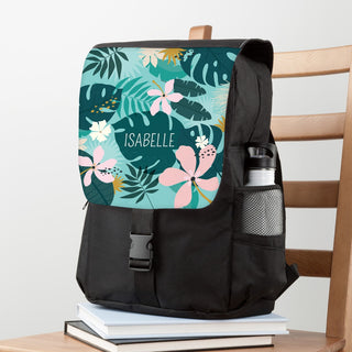 Tropical Flowers Personalized Flap Backpack 