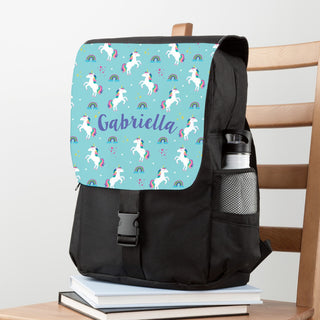 Unicorns and Rainbows Personalized Flap Backpack 