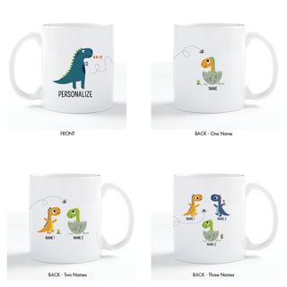 Daddysaurus Personalized White Coffee Mug - 11 oz.