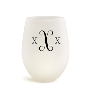 Monogramed Frosted Stemless Wine Glass