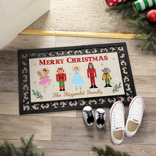 Nutcracker Merry Christmas Insert And Ornate Rubber Doormat Frame