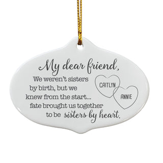 My Dear Friend Personalized Ceramic Oval Ornament